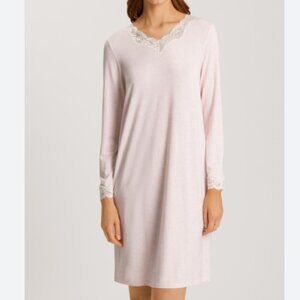 HANRO Modal & Lace V-Neck Nightdress Rose Mélange Size Large